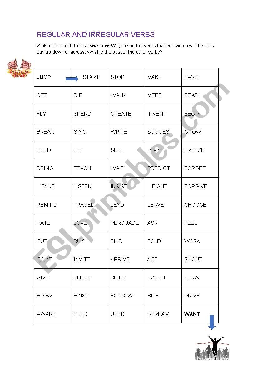 regular & irregular verbs worksheet