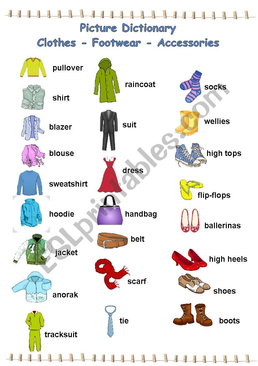 Picture Dictionary worksheet