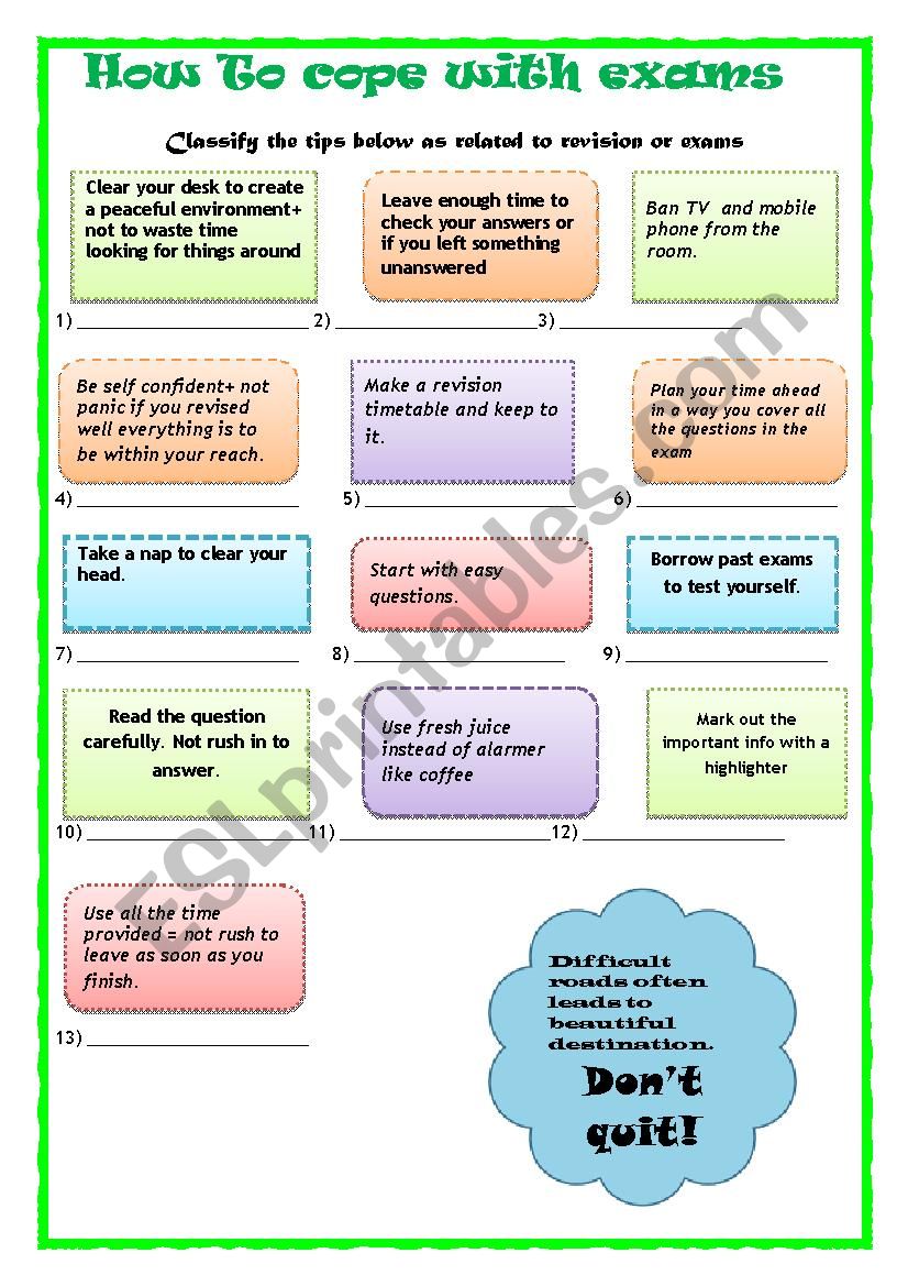 lesson 16: How to cope with exams and revision