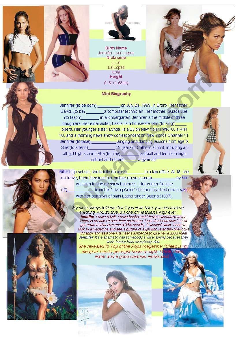 JLo mini biography, qotes, secrets of BEAUTY (Past and Pr. Simple)