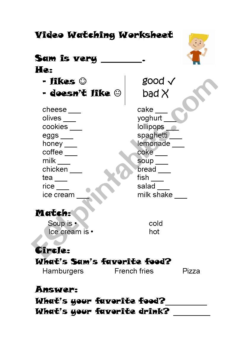 Food  worksheet