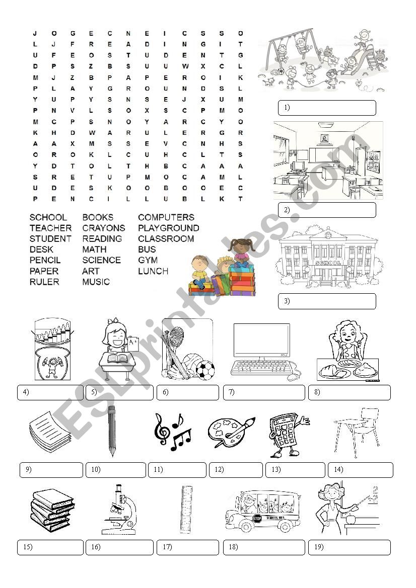 School Wordsearch worksheet