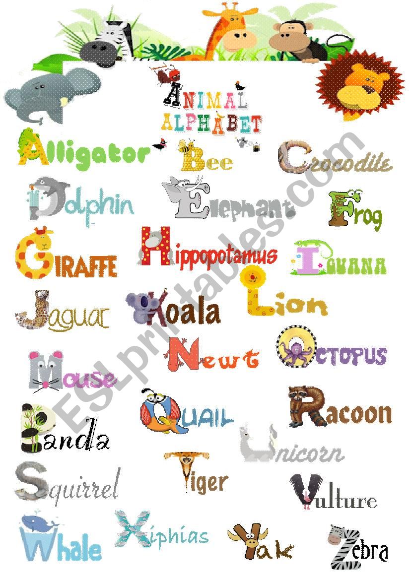 Animal Alphabet worksheet