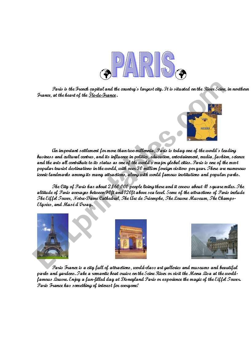 PARIS worksheet