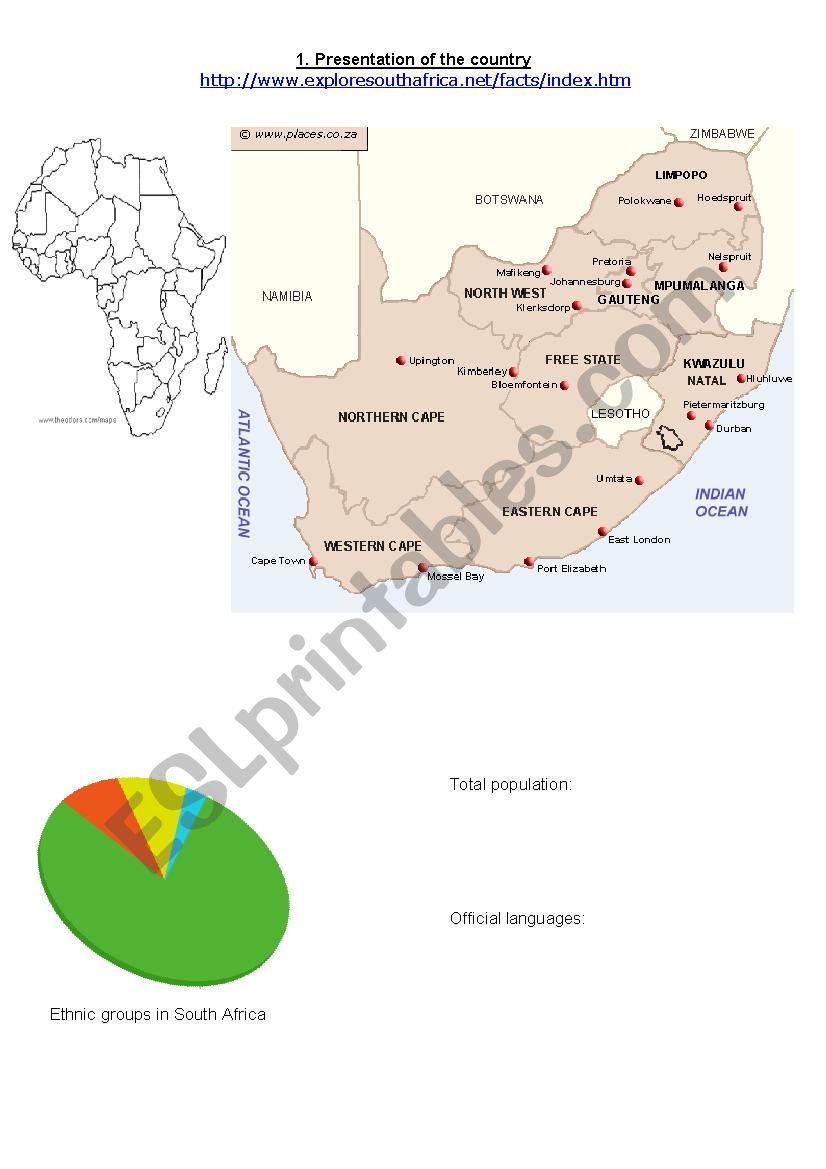 quest on South Africa ESL worksheet by ytroccaz