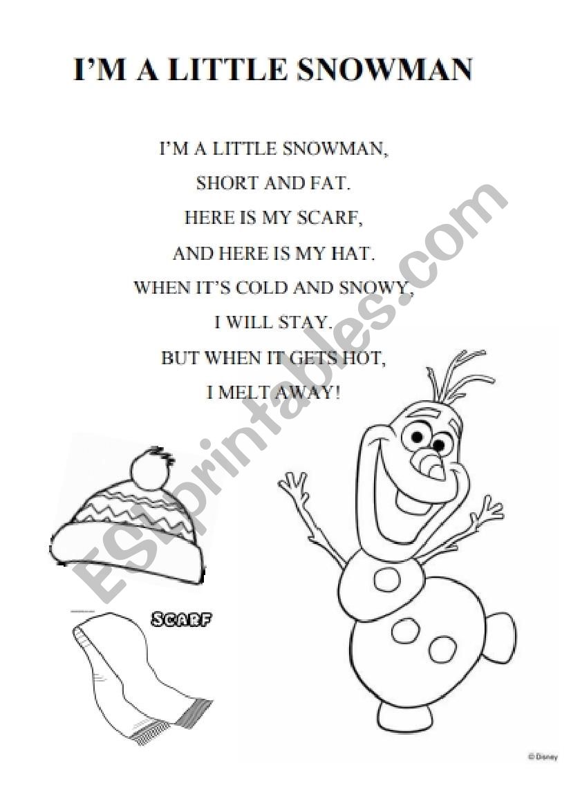 Winter poem worksheet