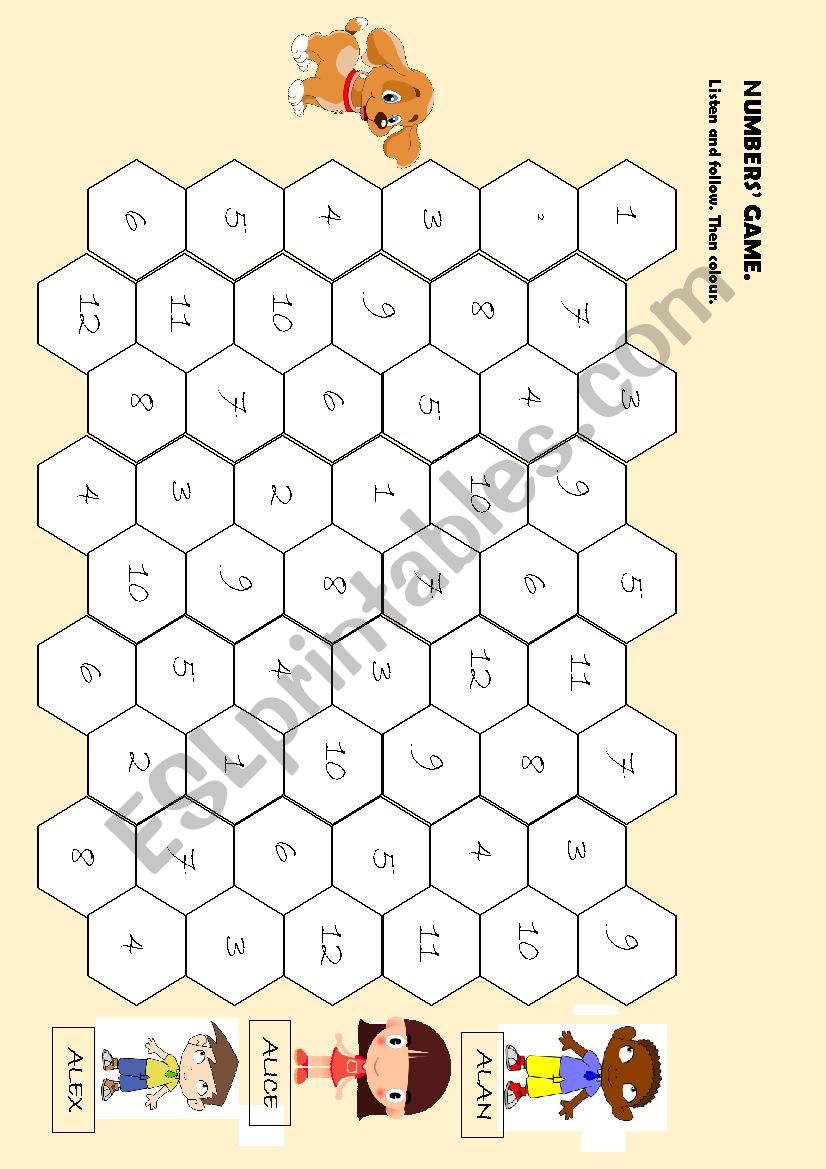 NUMBERS 1 TO 12 worksheet