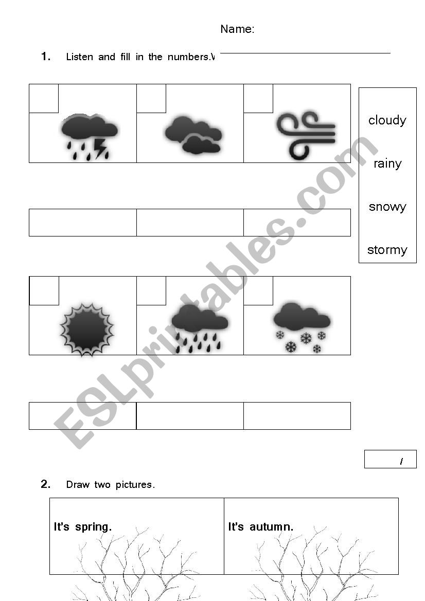 Test Weather worksheet