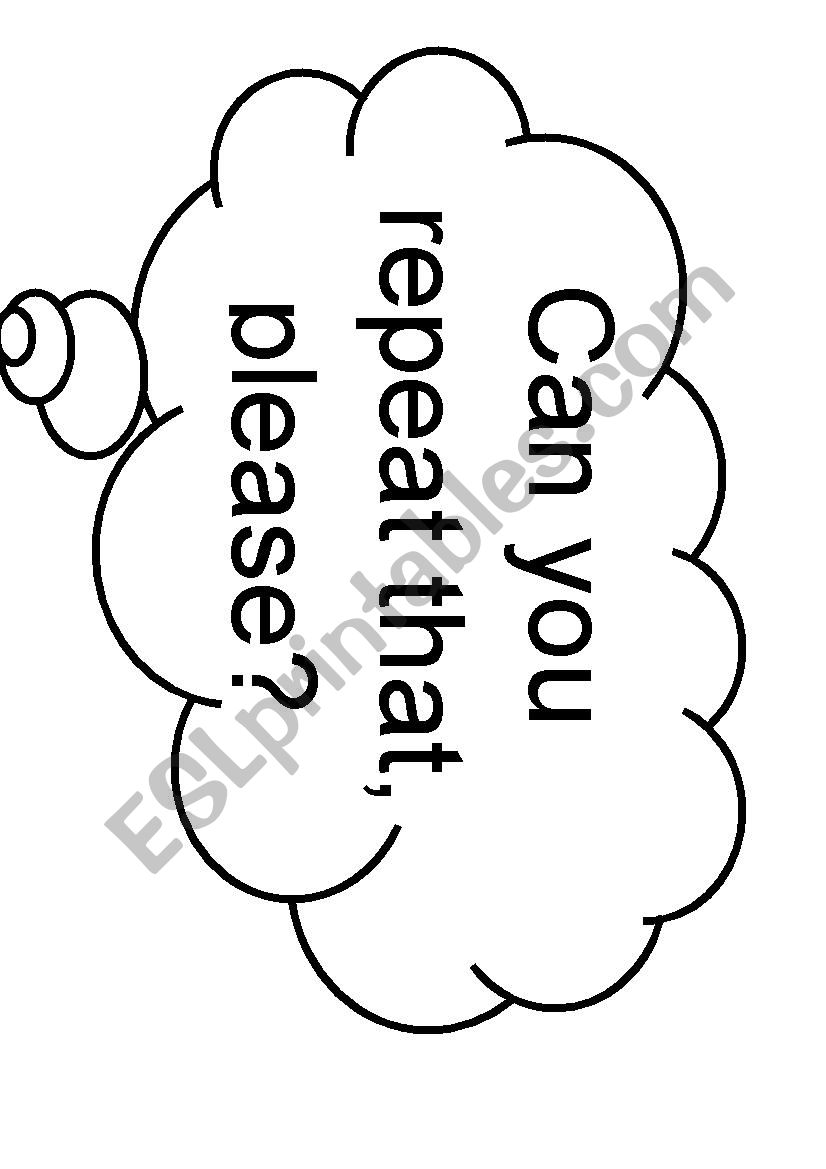 CLASSROOM LANGUAGE BUBBLES worksheet