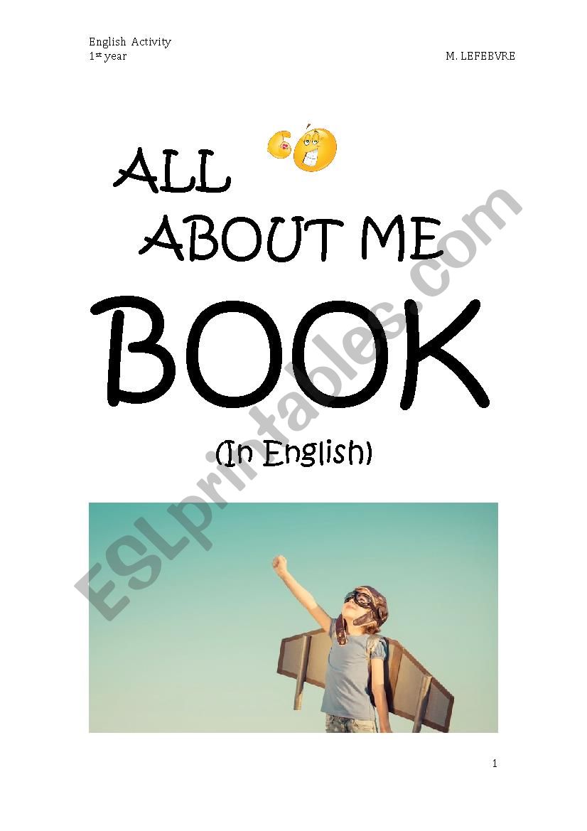 All about me book worksheet