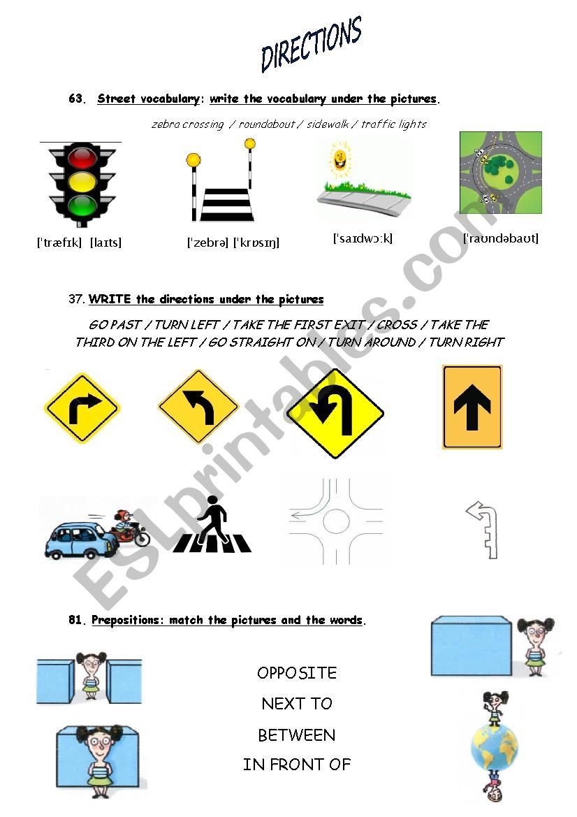 DIRECTIONS worksheet