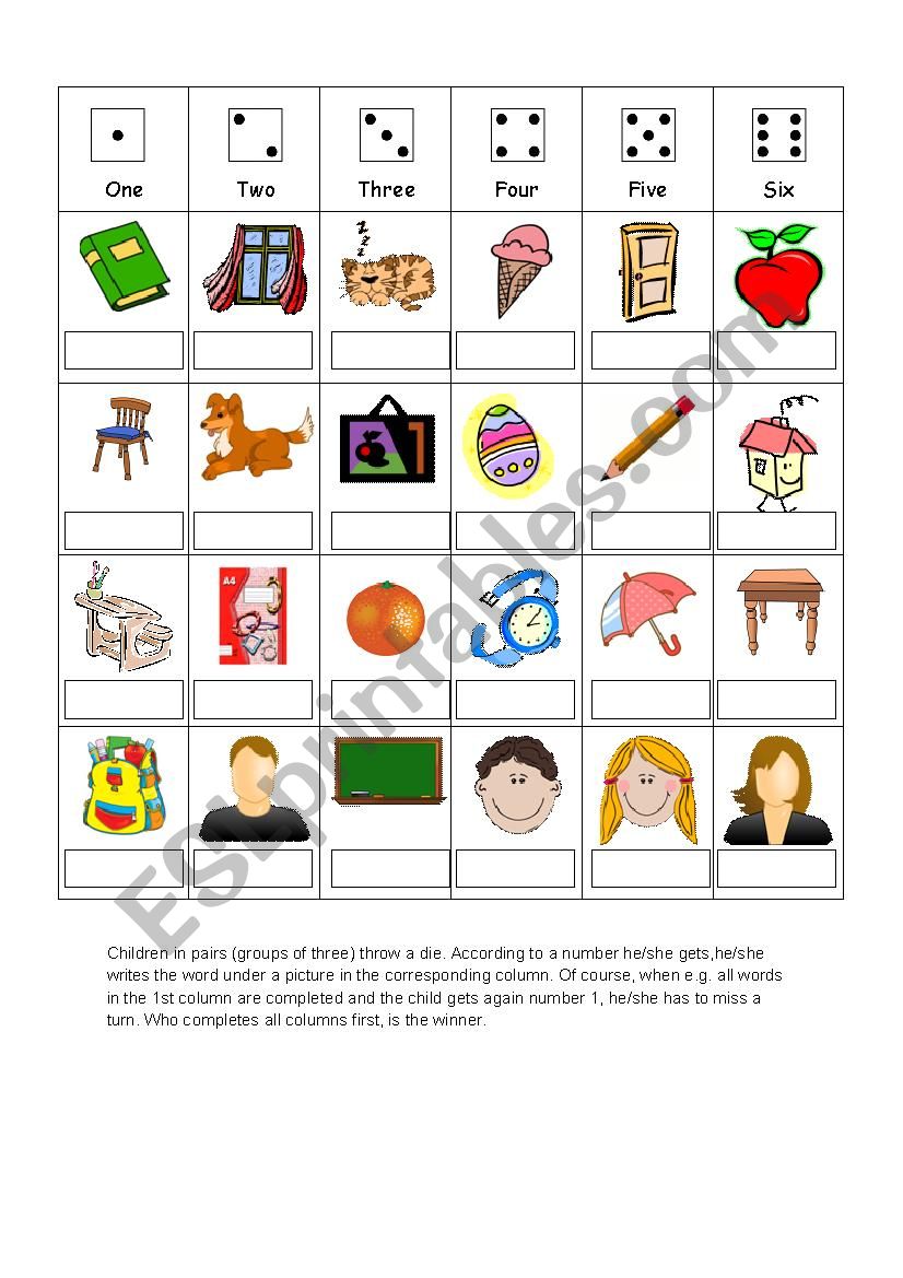 Vocabulary Game worksheet