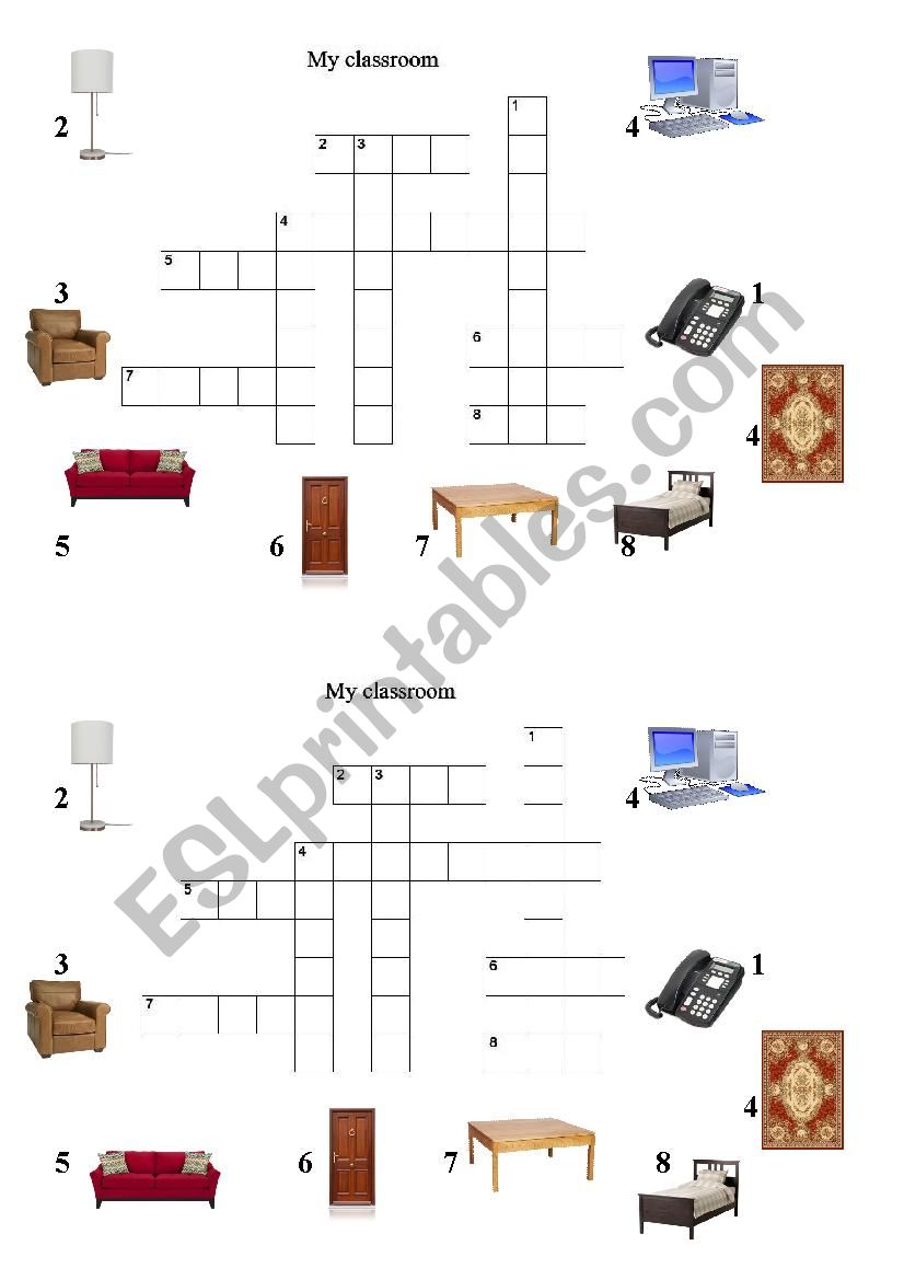 Furniture worksheet