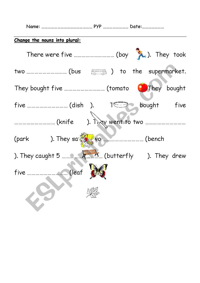 Plural Nouns worksheet