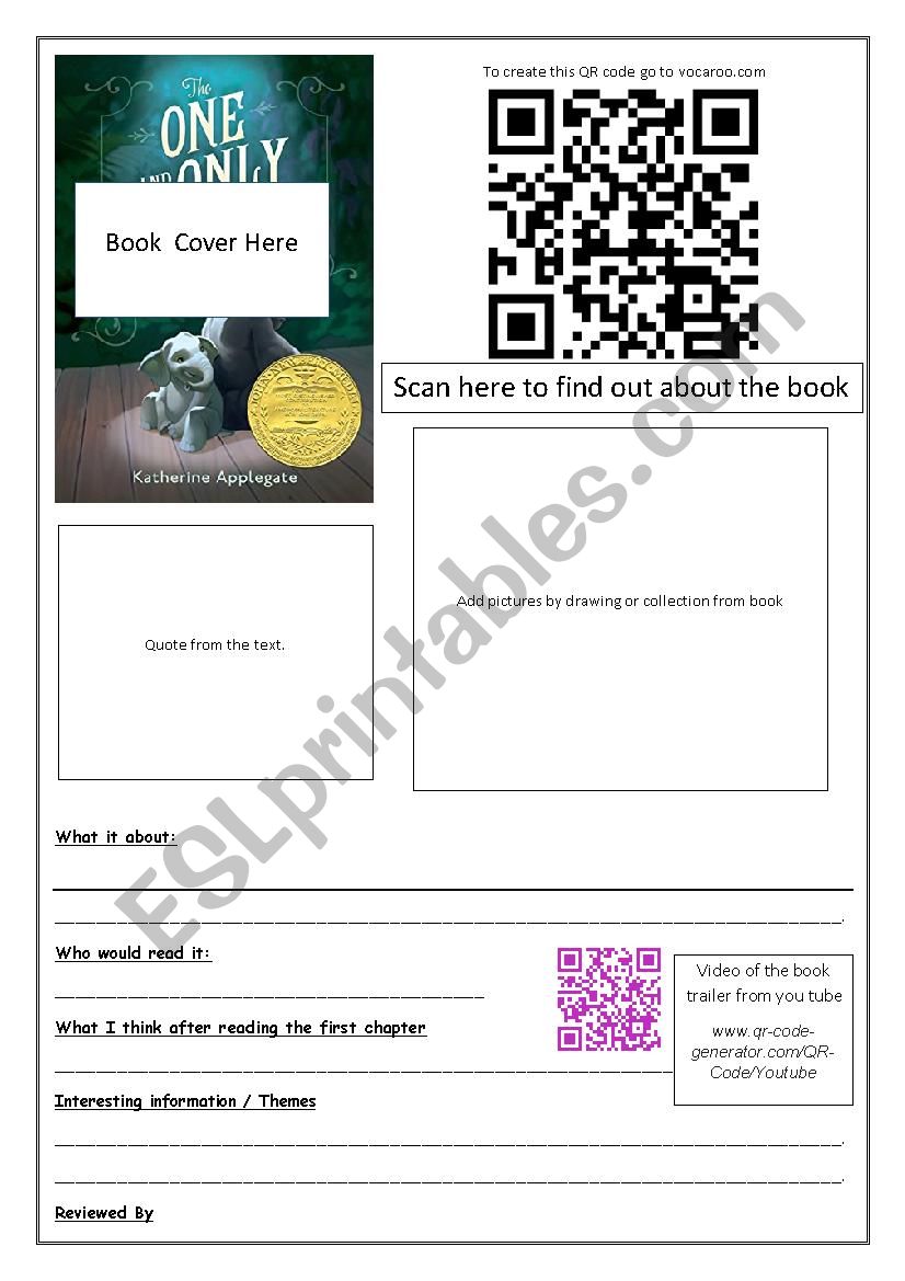 Creating a book Review worksheet
