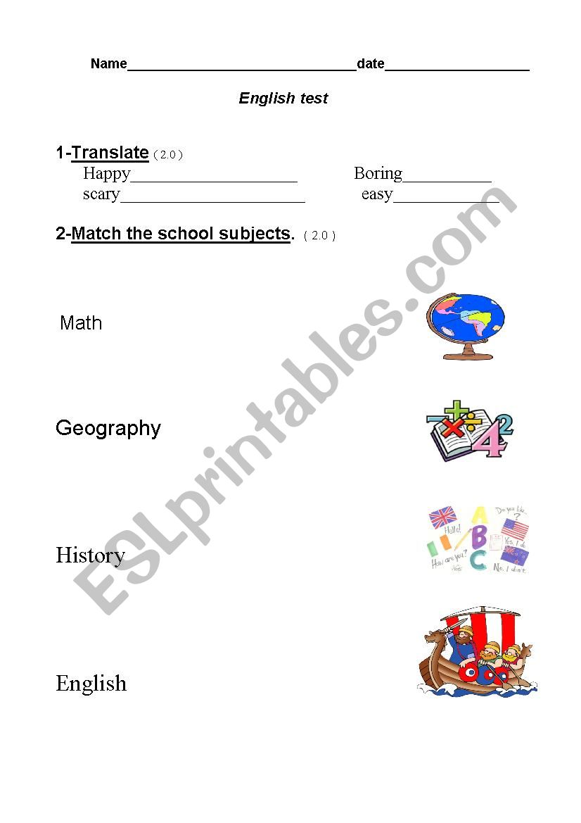 For kids worksheet