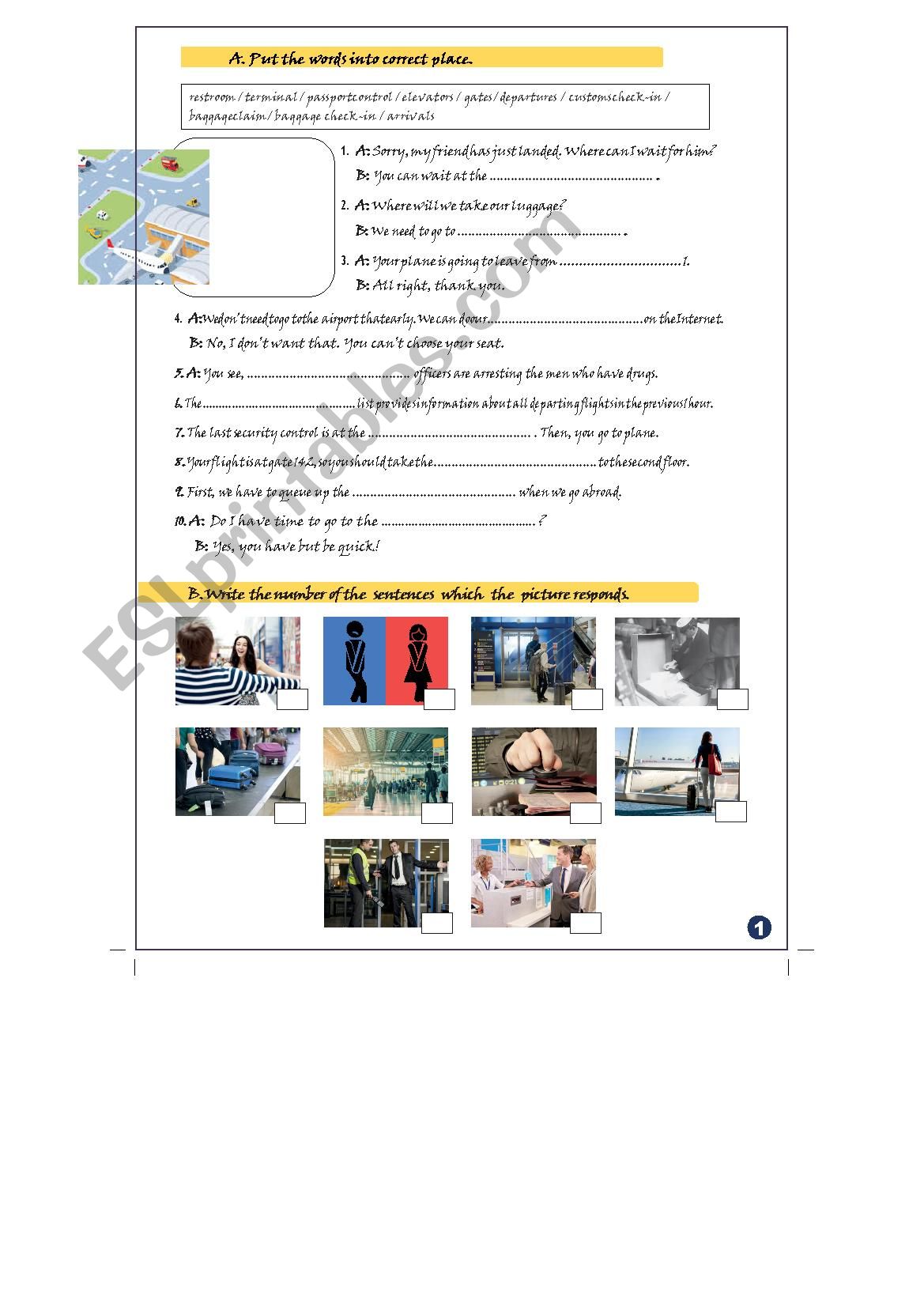 WORKSHEET SET 1 airport vocabulary, be going to, future tense, relative clause, who,which, that