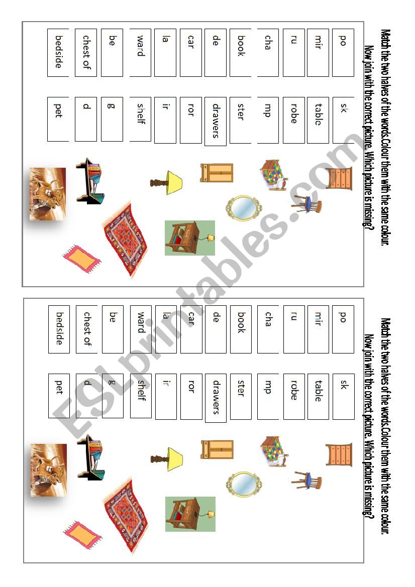 Furniture worksheet