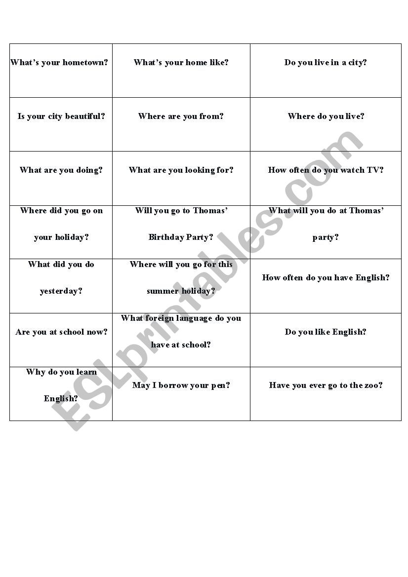 Practice Questions worksheet