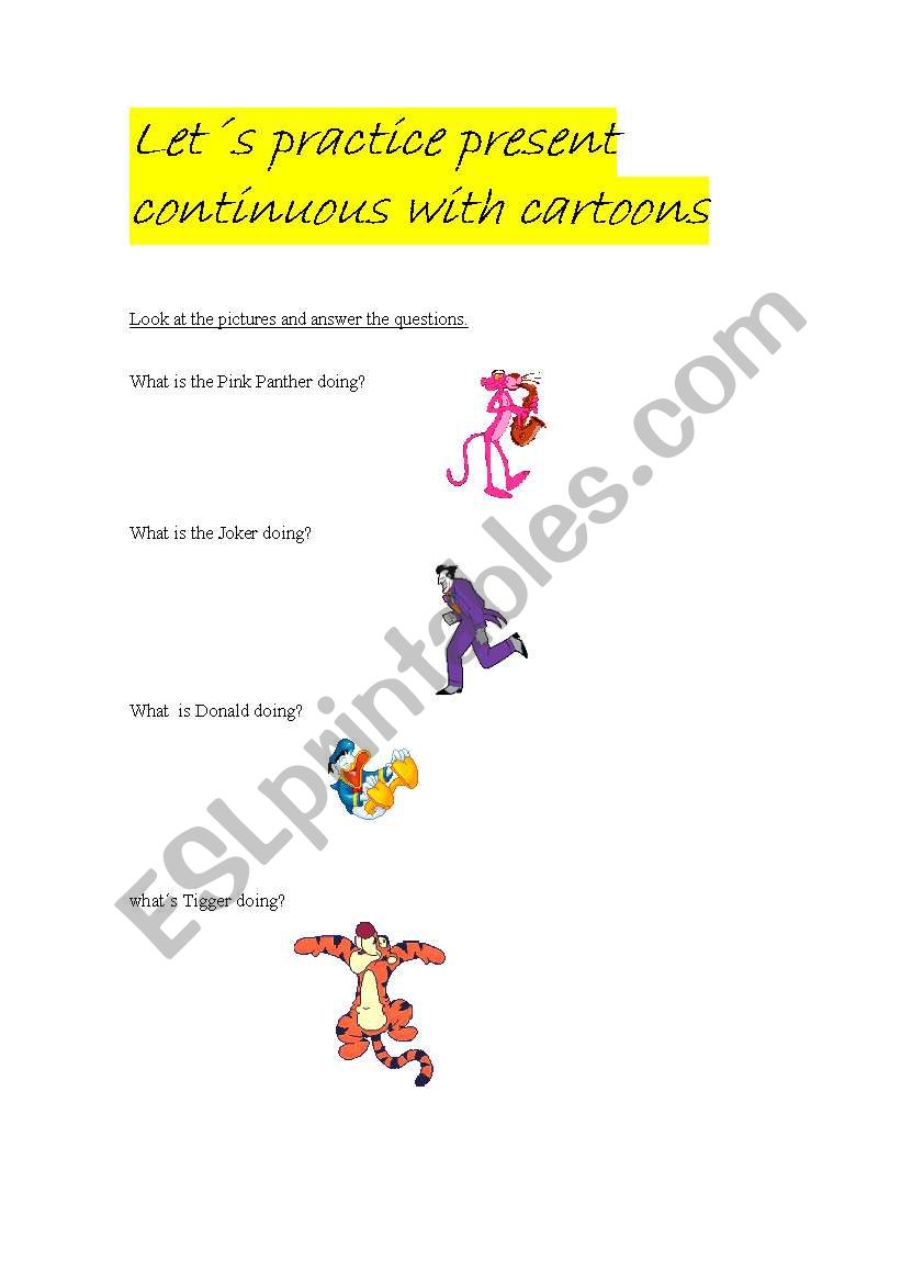 present continuous worksheet