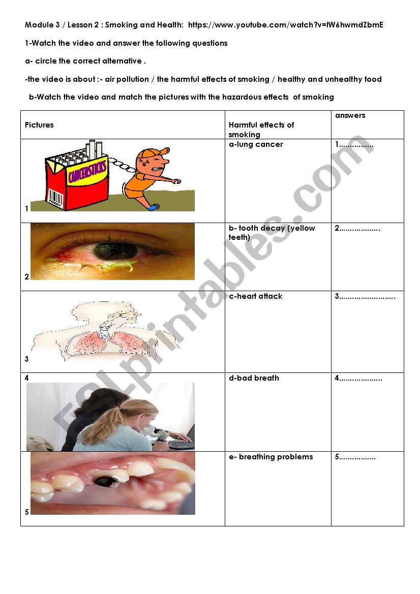 9th Form lesson 2 smoking and health