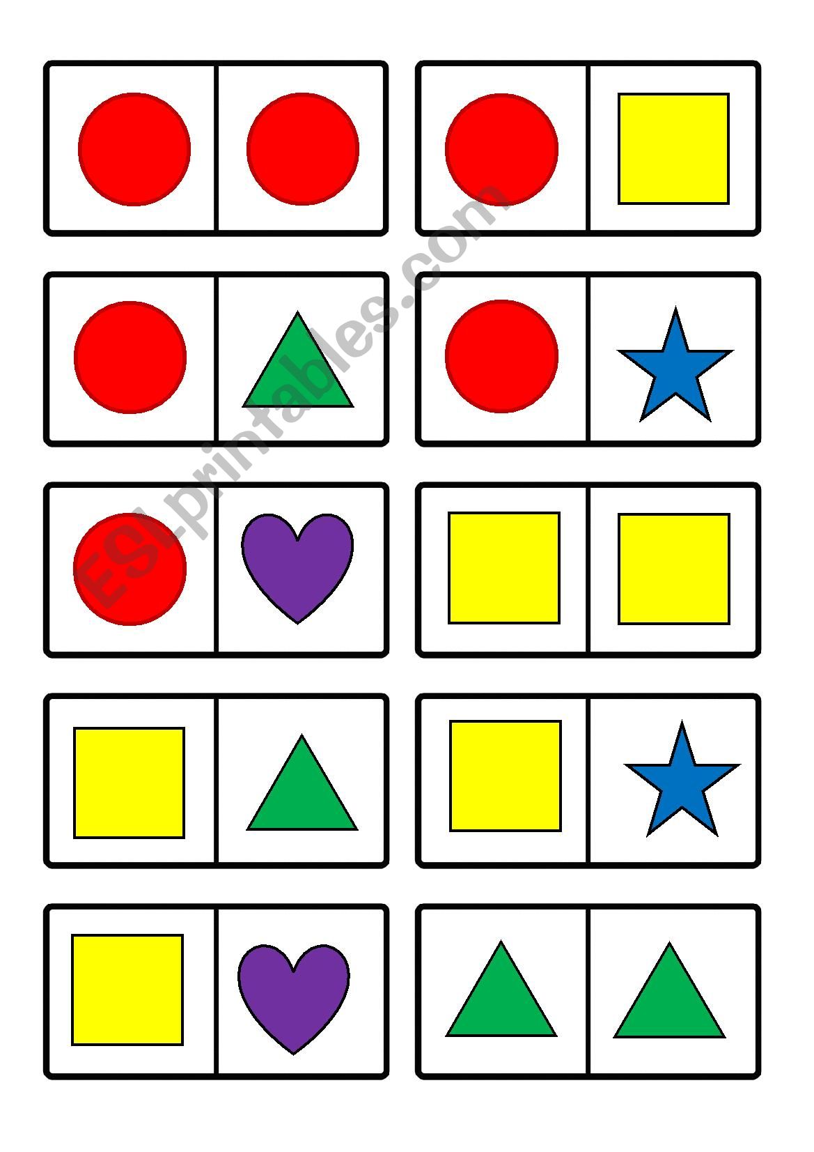 Shapes domino worksheet