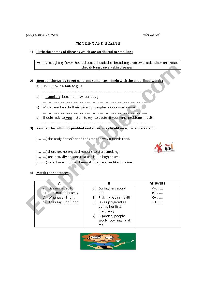 Group session 9th form  worksheet