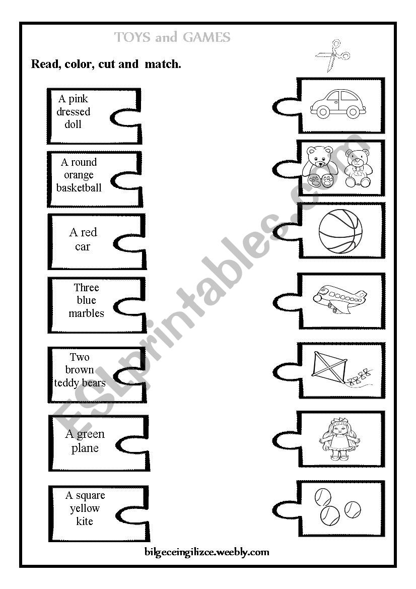 Toys worksheet