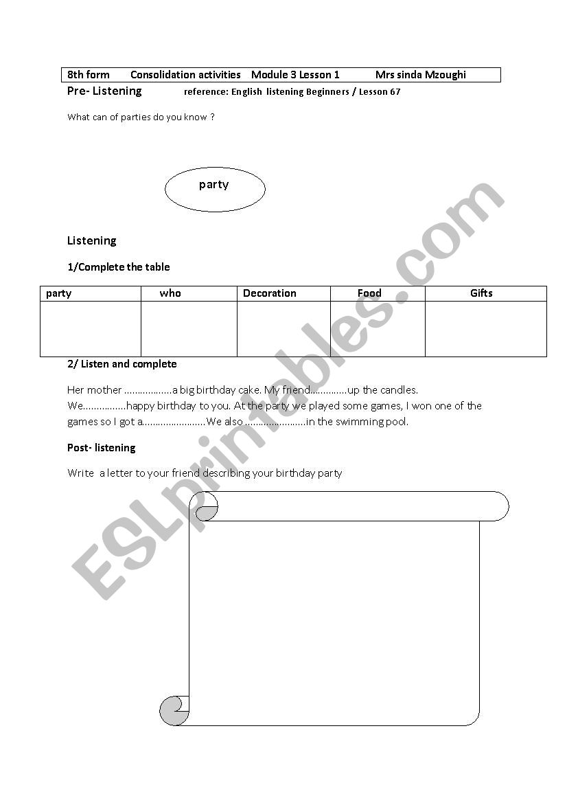 Lesson 2 third hour session worksheet