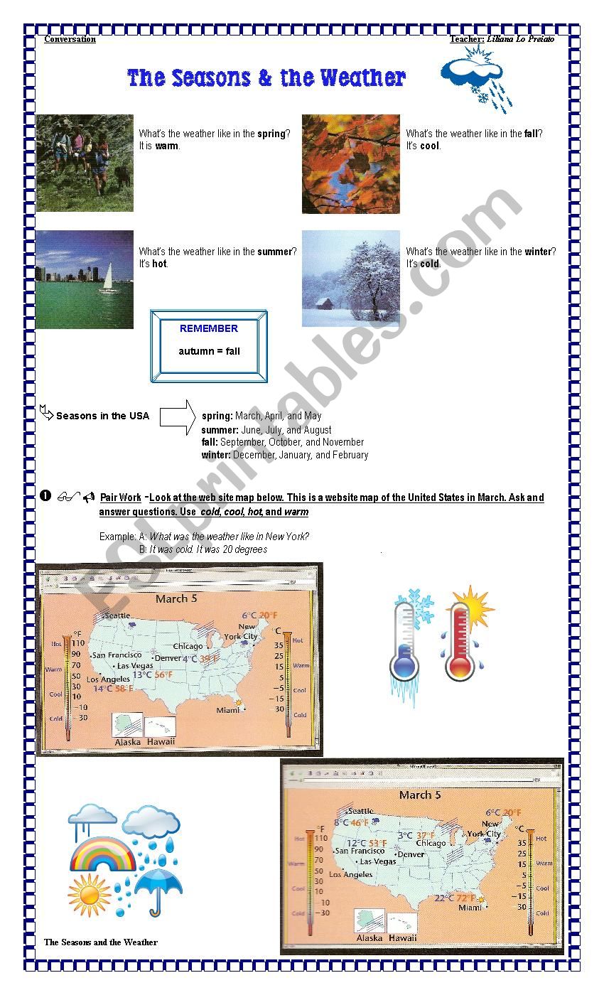 The Seasons & the Weather worksheet