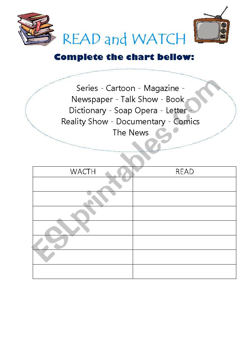 Read and Watch - Simple present sheet