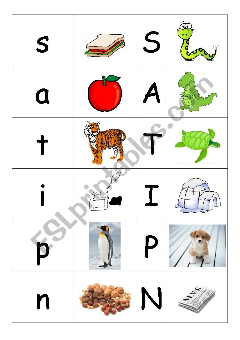 beginning alphabet picture match