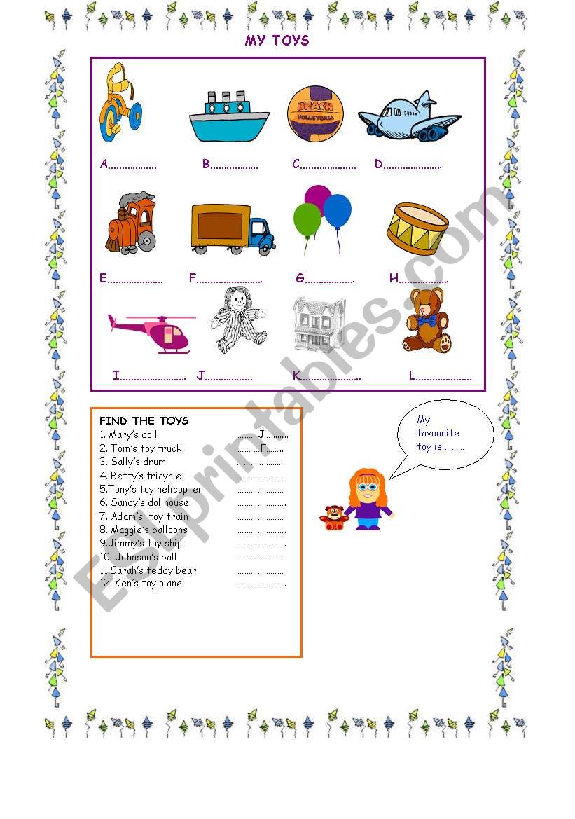 My Toys worksheet