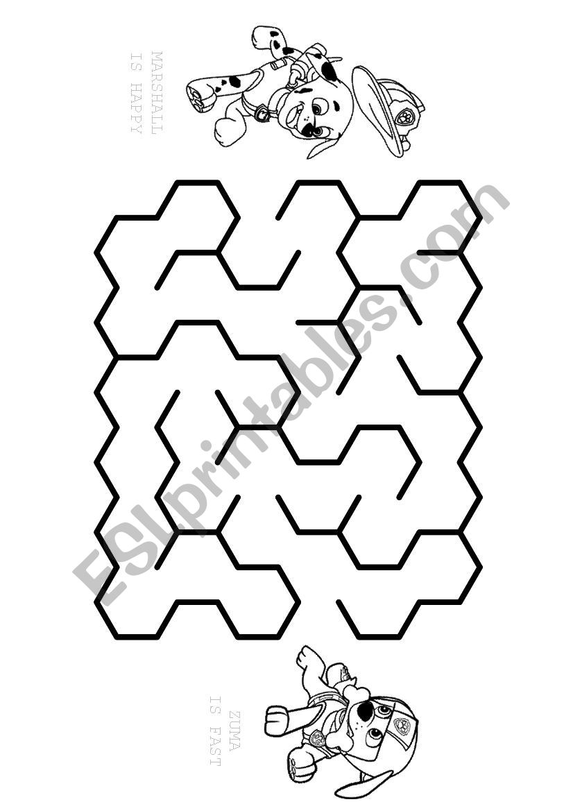 paw patrol maze worksheet