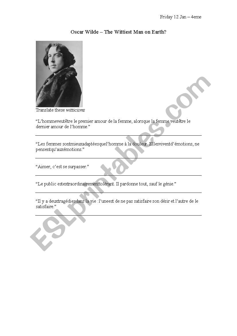 Oscar Wilde - translate quotes 