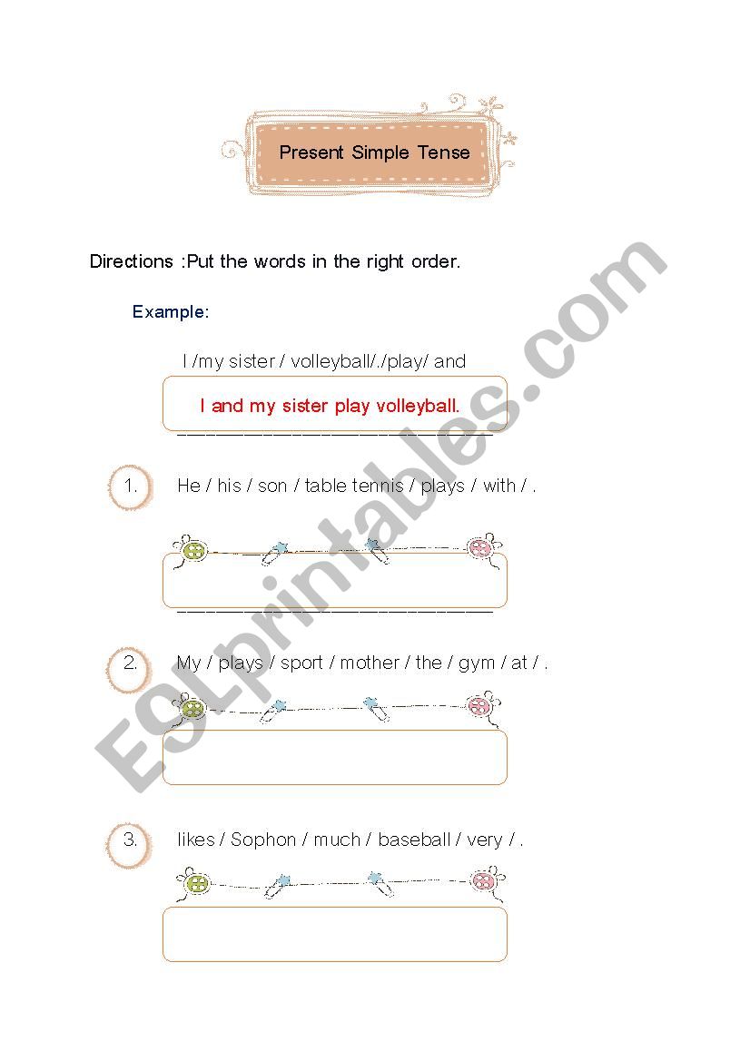 Present Simple Tense worksheet