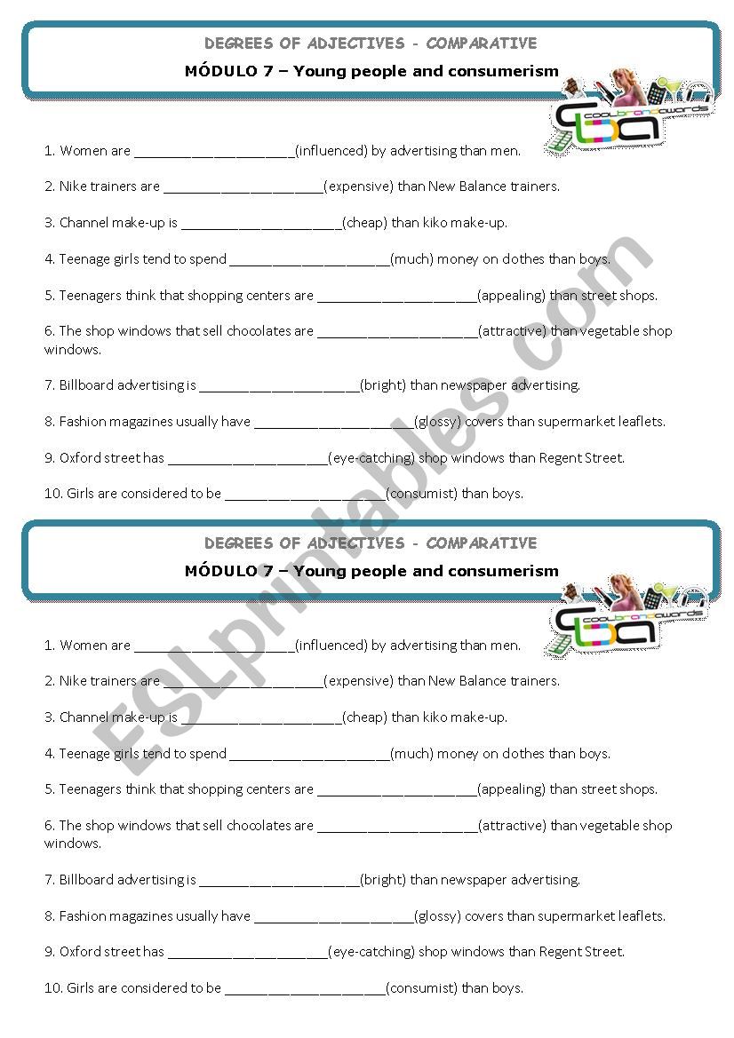 Degrees of adjectives - Comparative