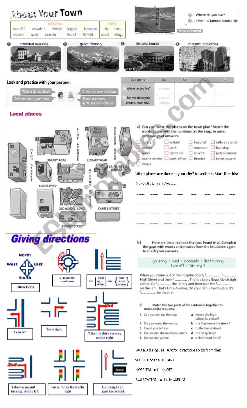 Around the city worksheet