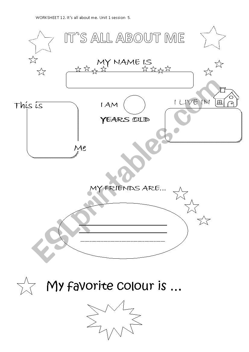 All about me worksheet