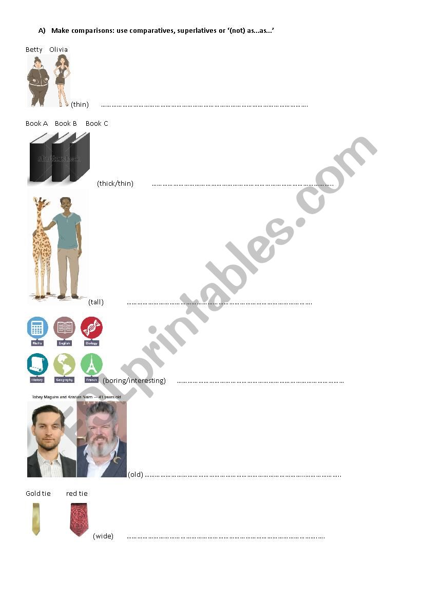 Comparison worksheet