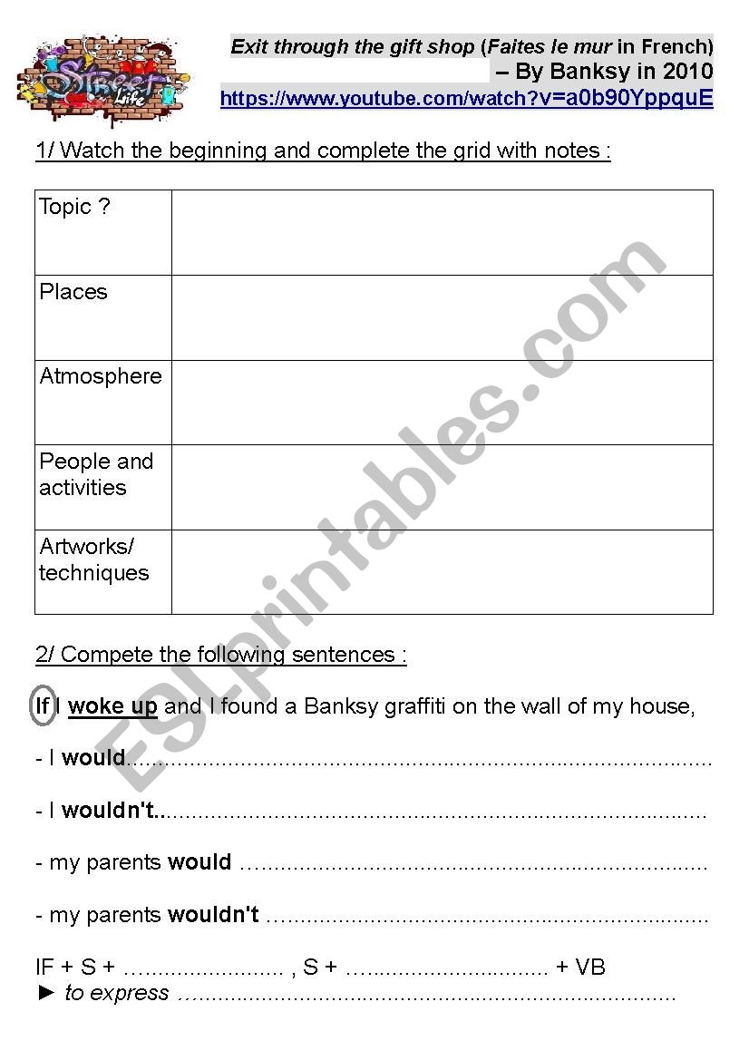 Banksys film credits worksheet