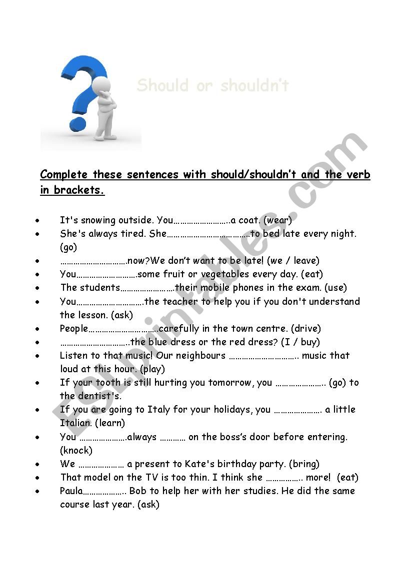 modal should shoulnt worksheet