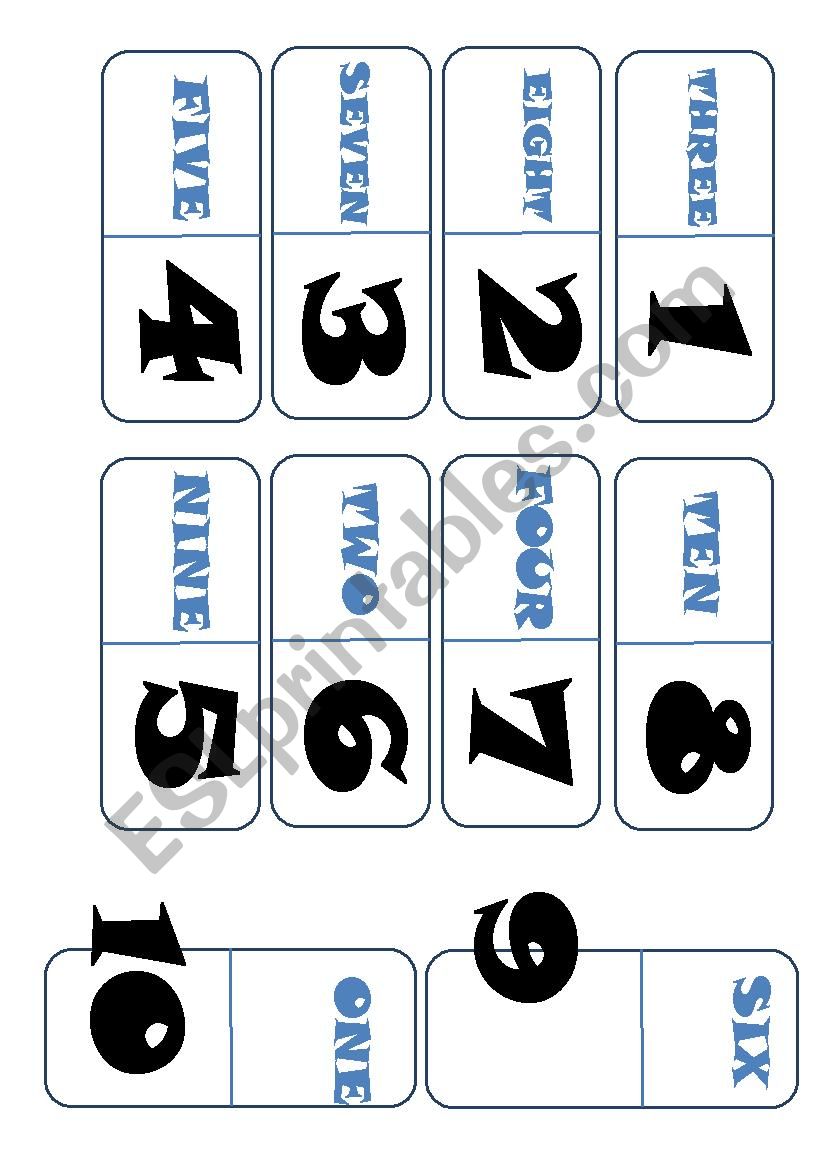 1-1o domino worksheet