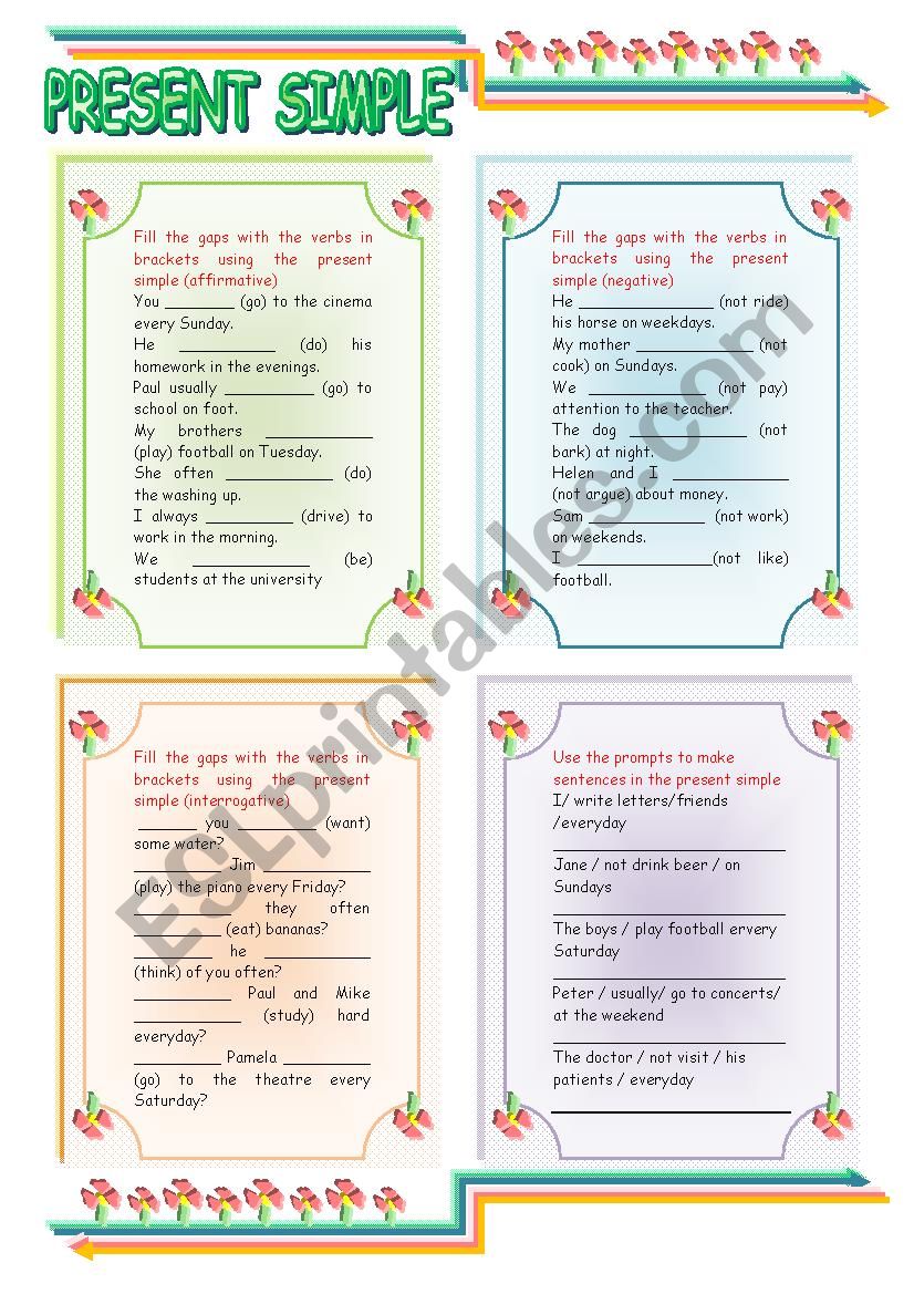 PRESENT SIMPLE worksheet