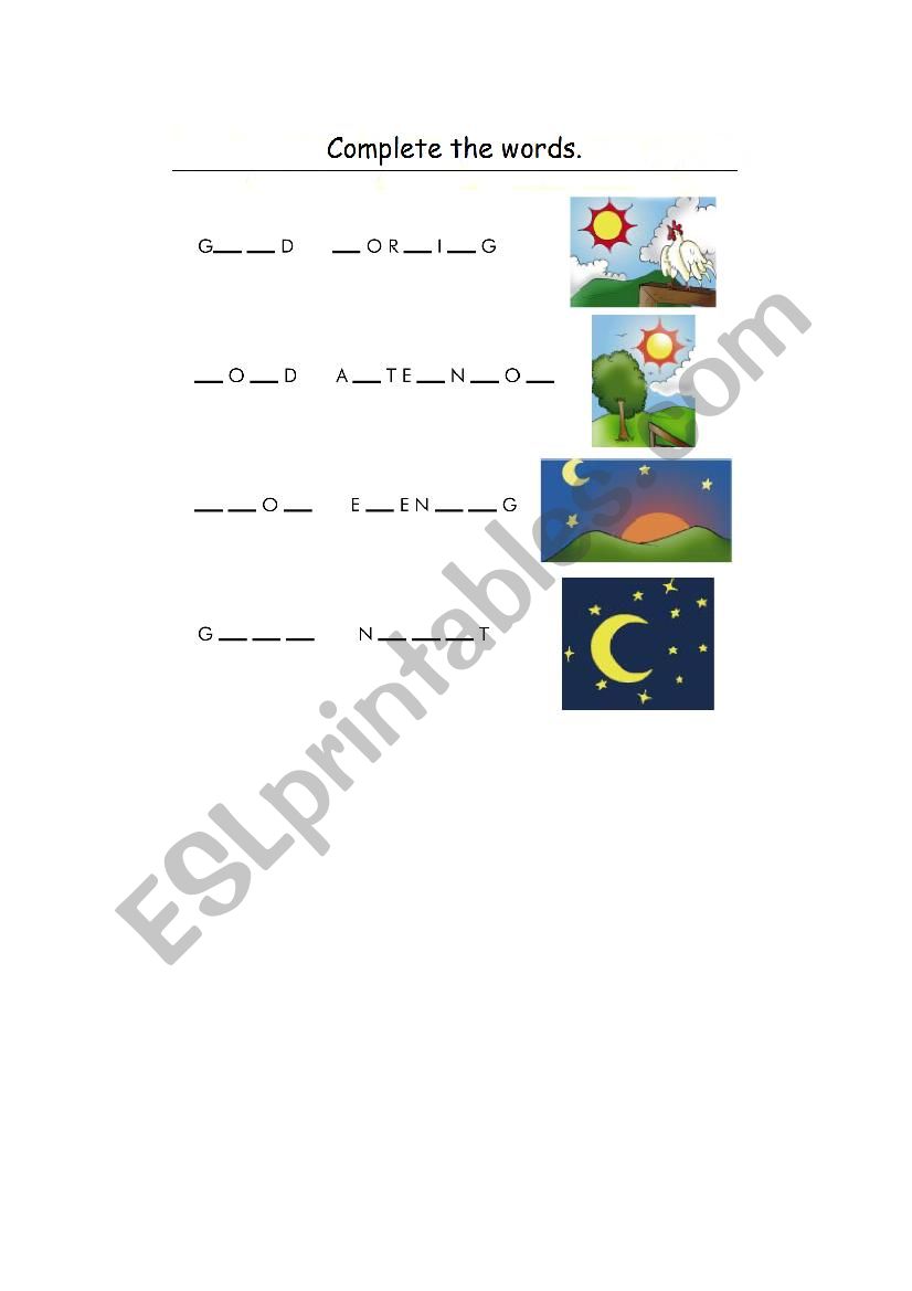 Greetings worksheet