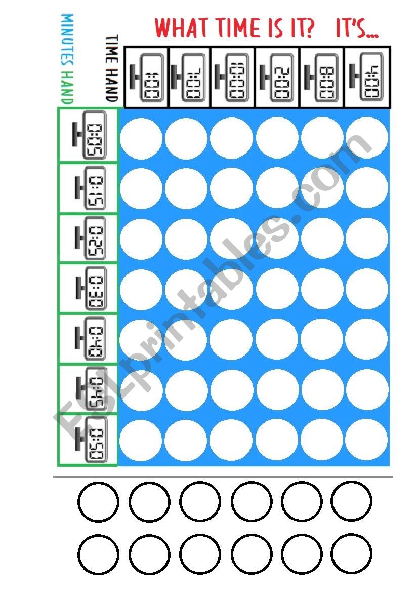 CONNECT 4 - telling the time worksheet