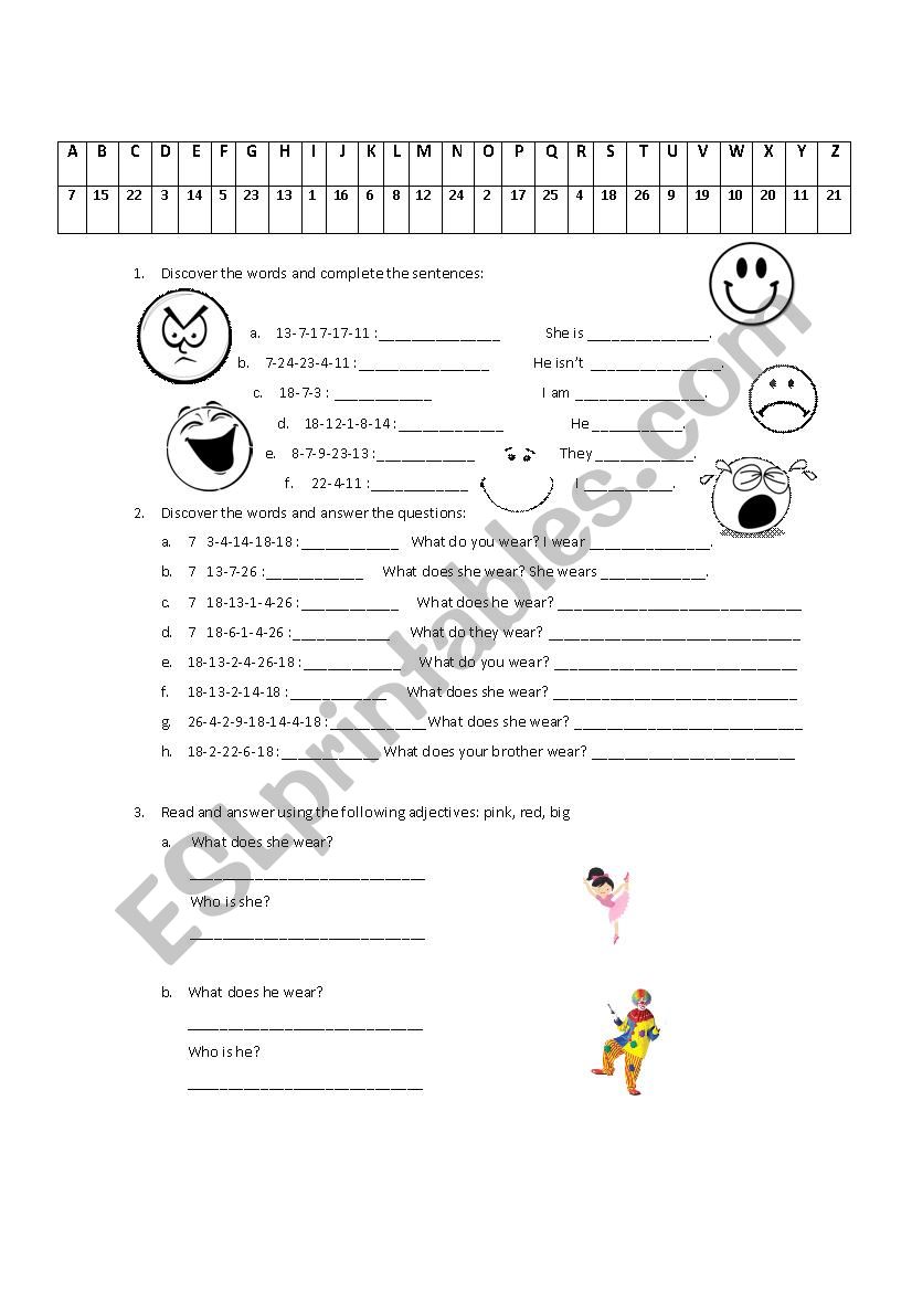 the school fair worksheet