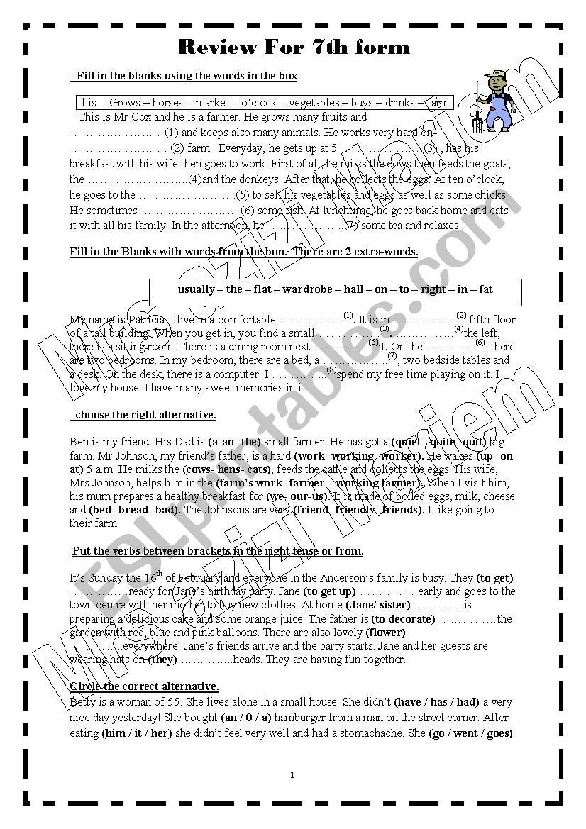 Review  worksheet