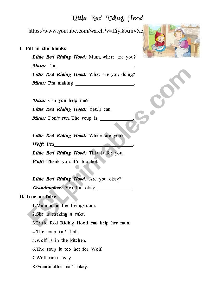 Little Red Riding Hood worksheet