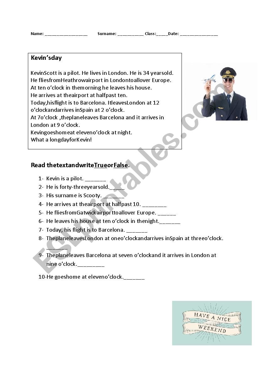 daily routines worksheet